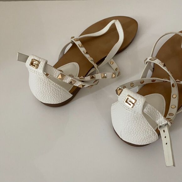 Guess Women's Sandals GWNIZANA Flat White Size 9.5 M - Picture 3 of 9